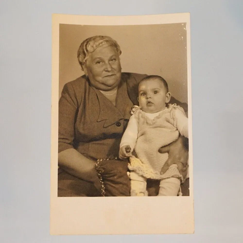 Grandma With Grandchild 2 Vintage Real Black And White Photos Koln Germany